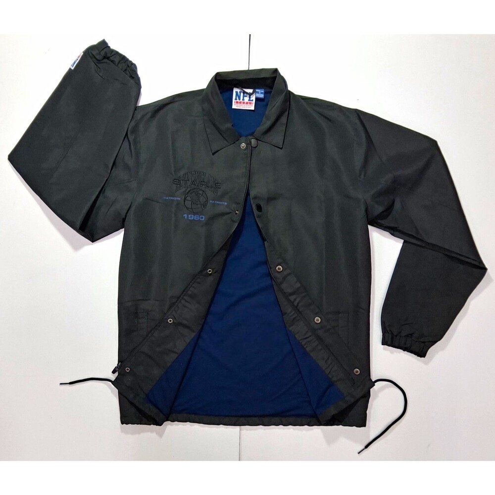 NFL x Staple New England Patriots Coaches Jacket Adult Small Black Pigeon